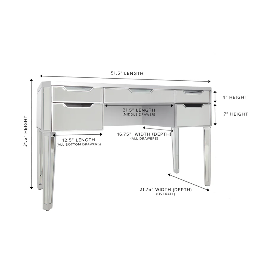 SlayStation® Aria Premium Mirrored Vanity table - Image 14