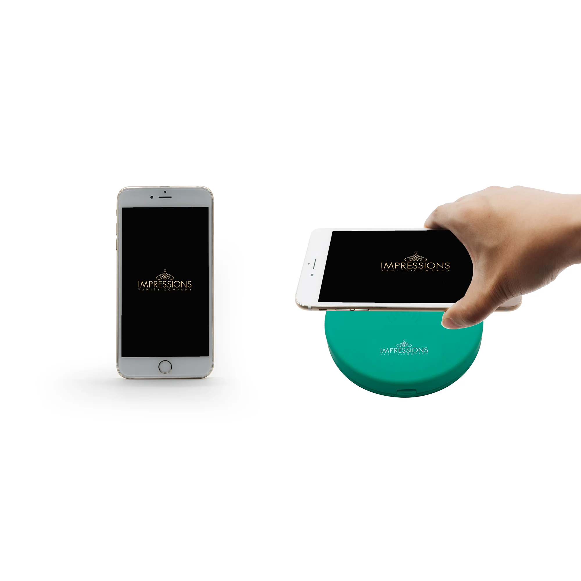Ariel Compact Mirror with Wireless Power Bank Charging Base - Image 8