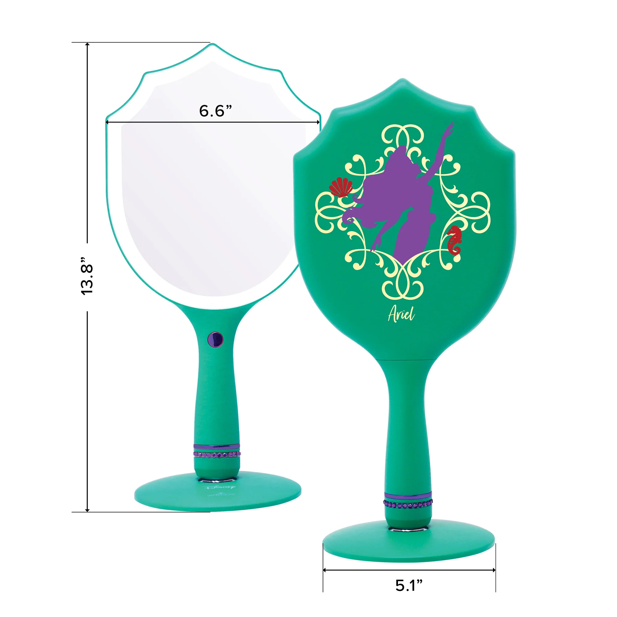 Ariel LED Handheld Makeup Mirror With Standing Base - Image 6
