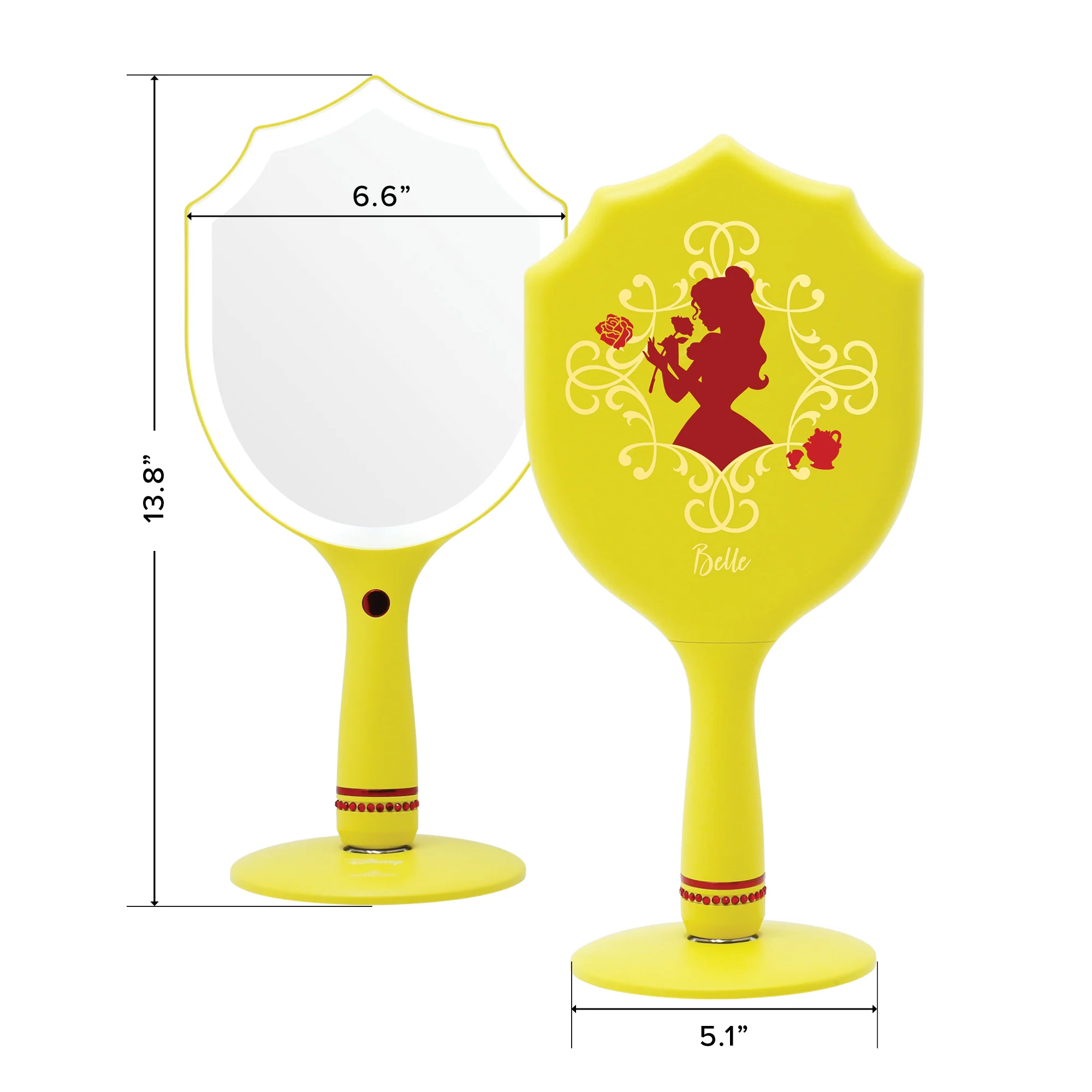 Belle LED Handheld Makeup Mirror With Standing Base - Image 6