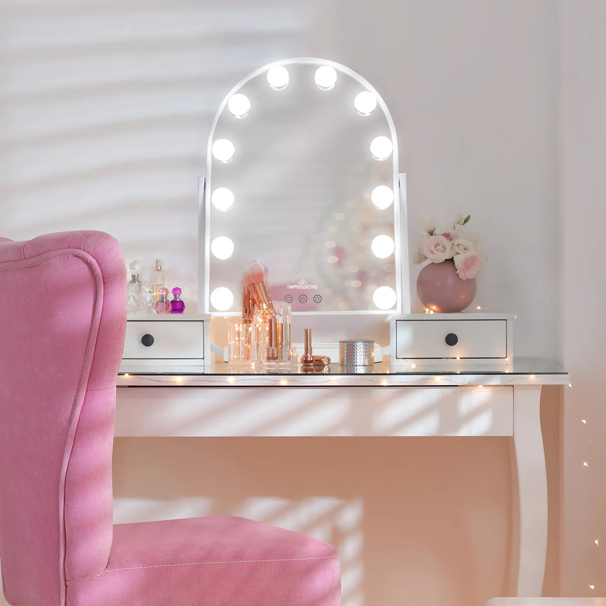 Curva Arch Tri-Tone LED Makeup Mirror - Image 3