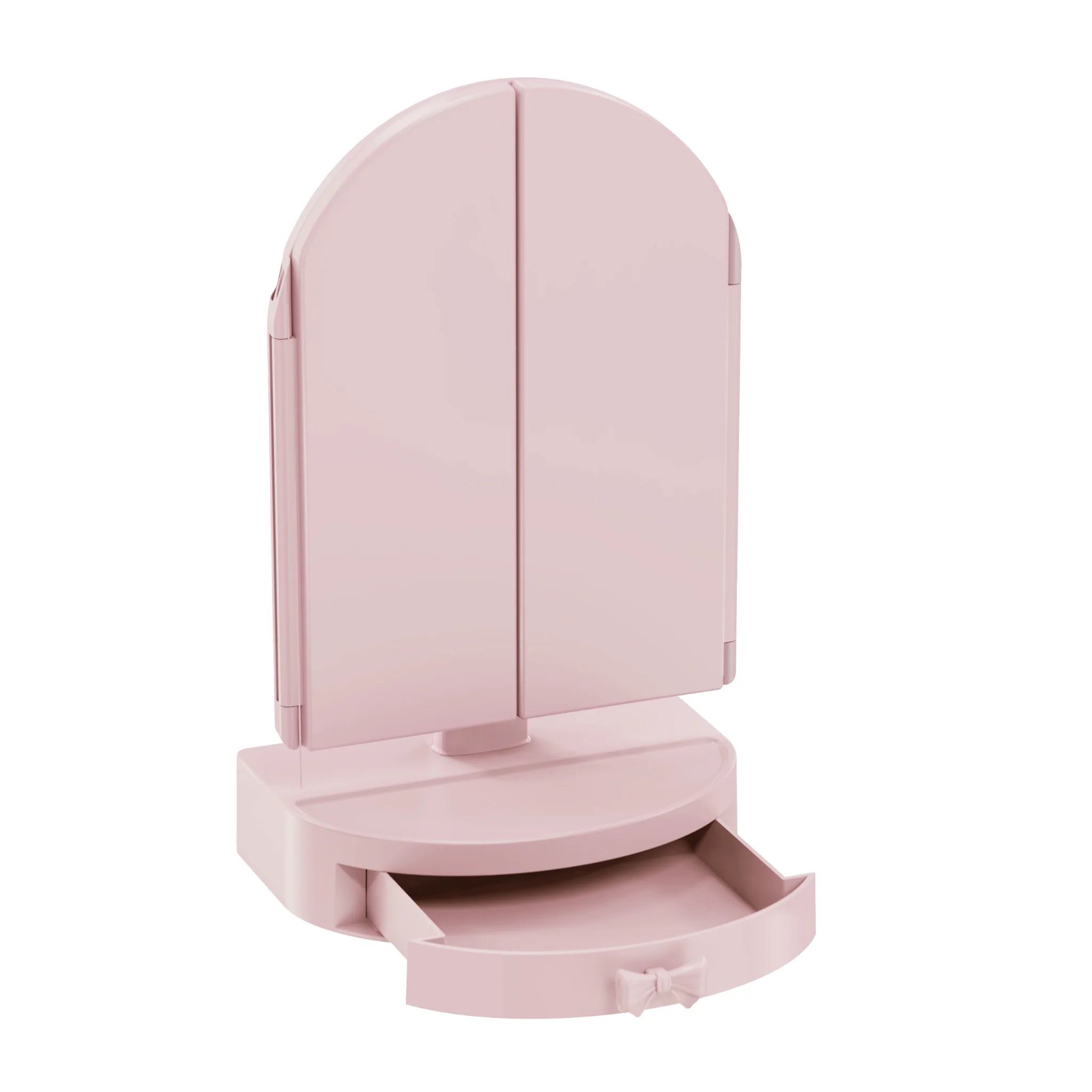 Darling Arch Trifold LED Tri-Tone Makeup Mirror With Drawer - Image 8