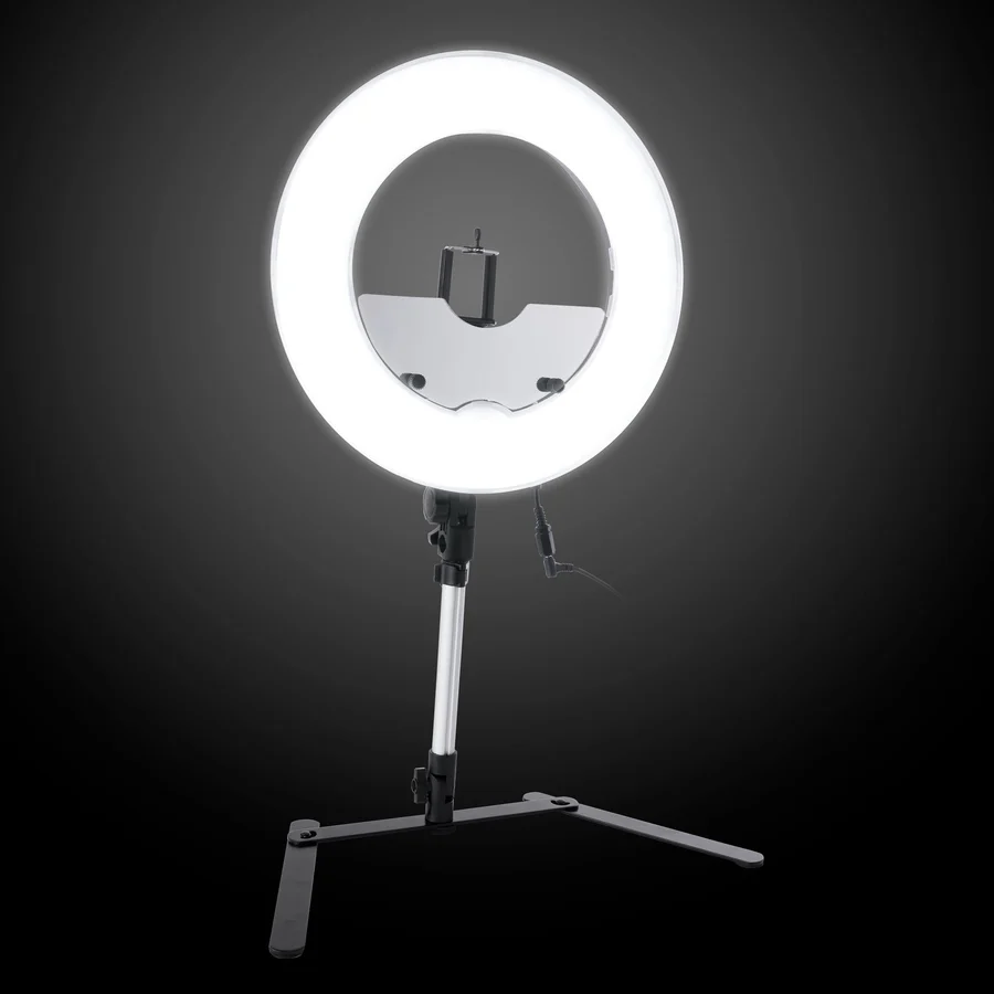 13.5-Inch Desktop Dimmable LED Vanity Studio Ring Light with Stand - Image 6