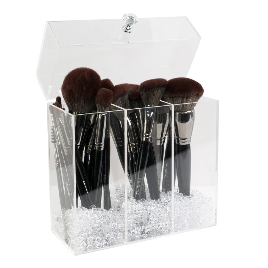Diamond Collection Acrylic Makeup Brush Holder - Image 3