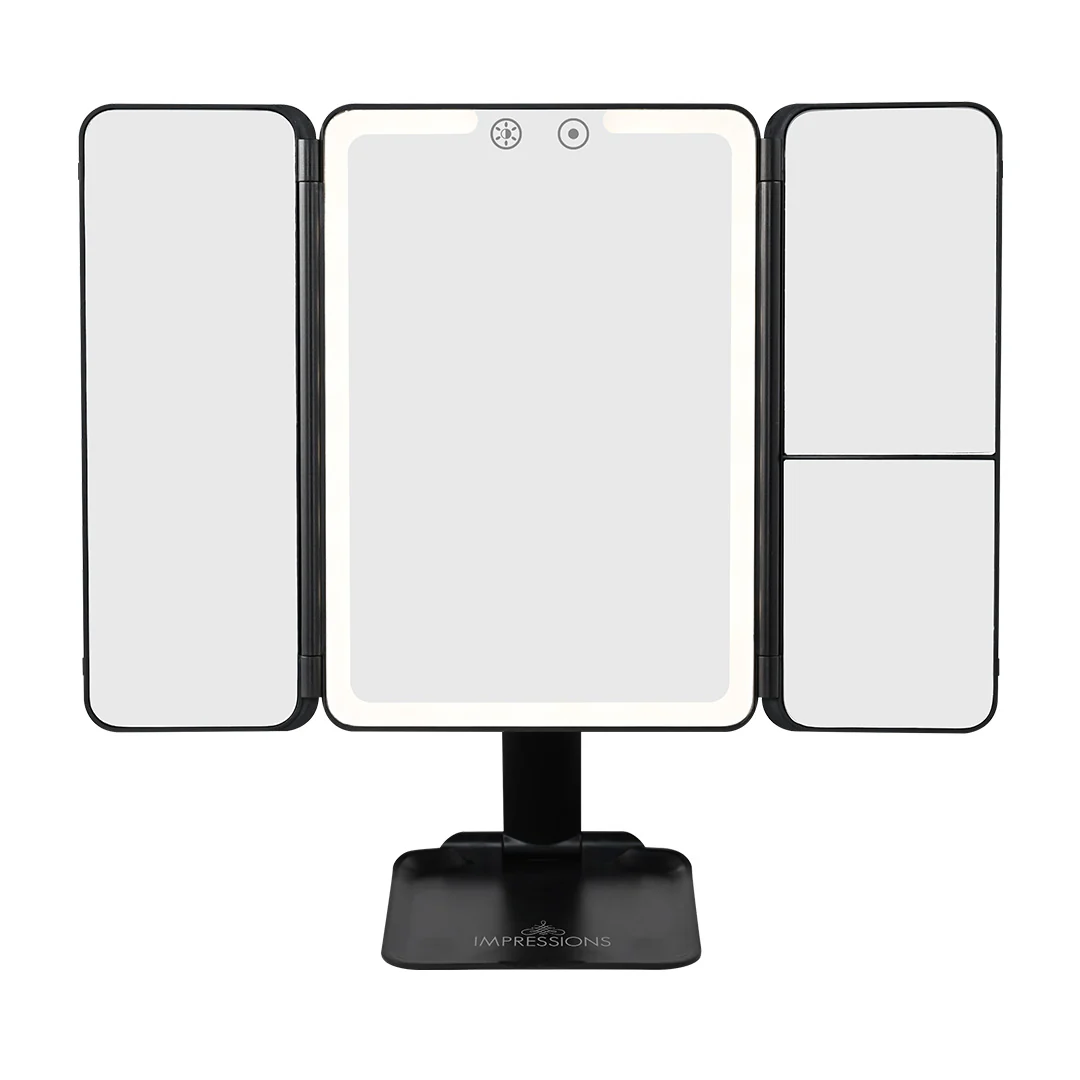 Flex Mini Trifold LED Makeup Mirror With Stand - Image 11