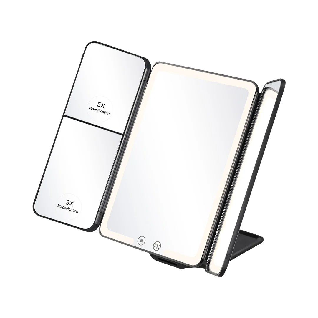 Flex Mini Trifold LED Makeup Mirror With Stand - Image 12
