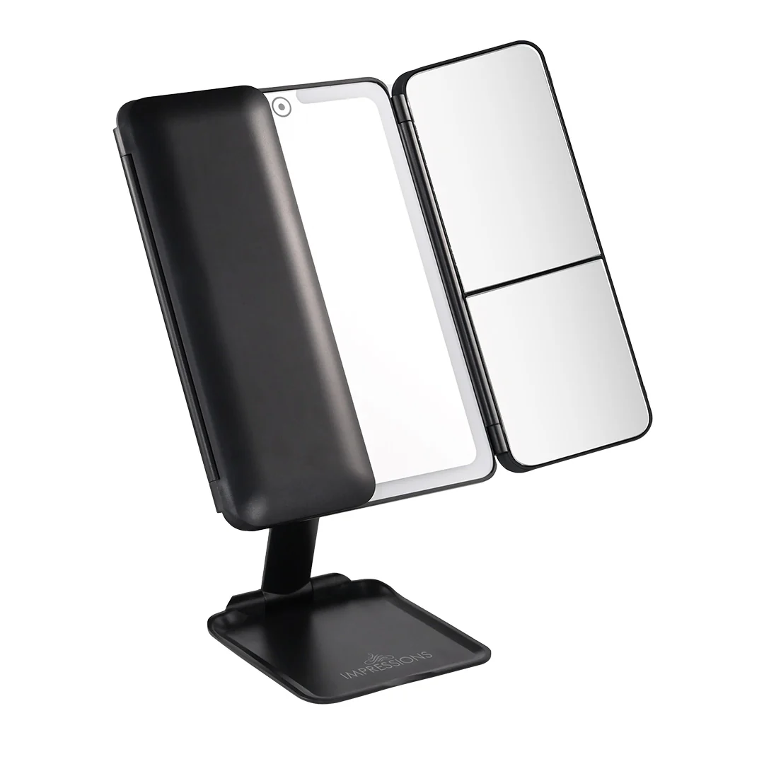 Flex Mini Trifold LED Makeup Mirror With Stand - Image 13