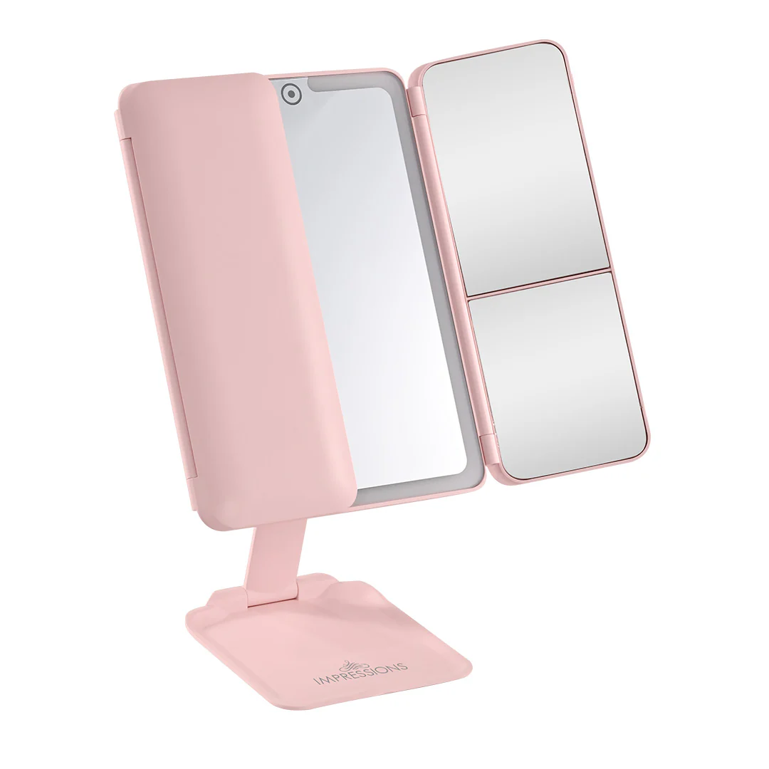 Flex Mini Trifold LED Makeup Mirror With Stand - Image 3