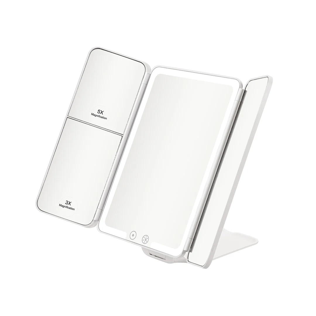Flex Mini Trifold LED Makeup Mirror With Stand - Image 7