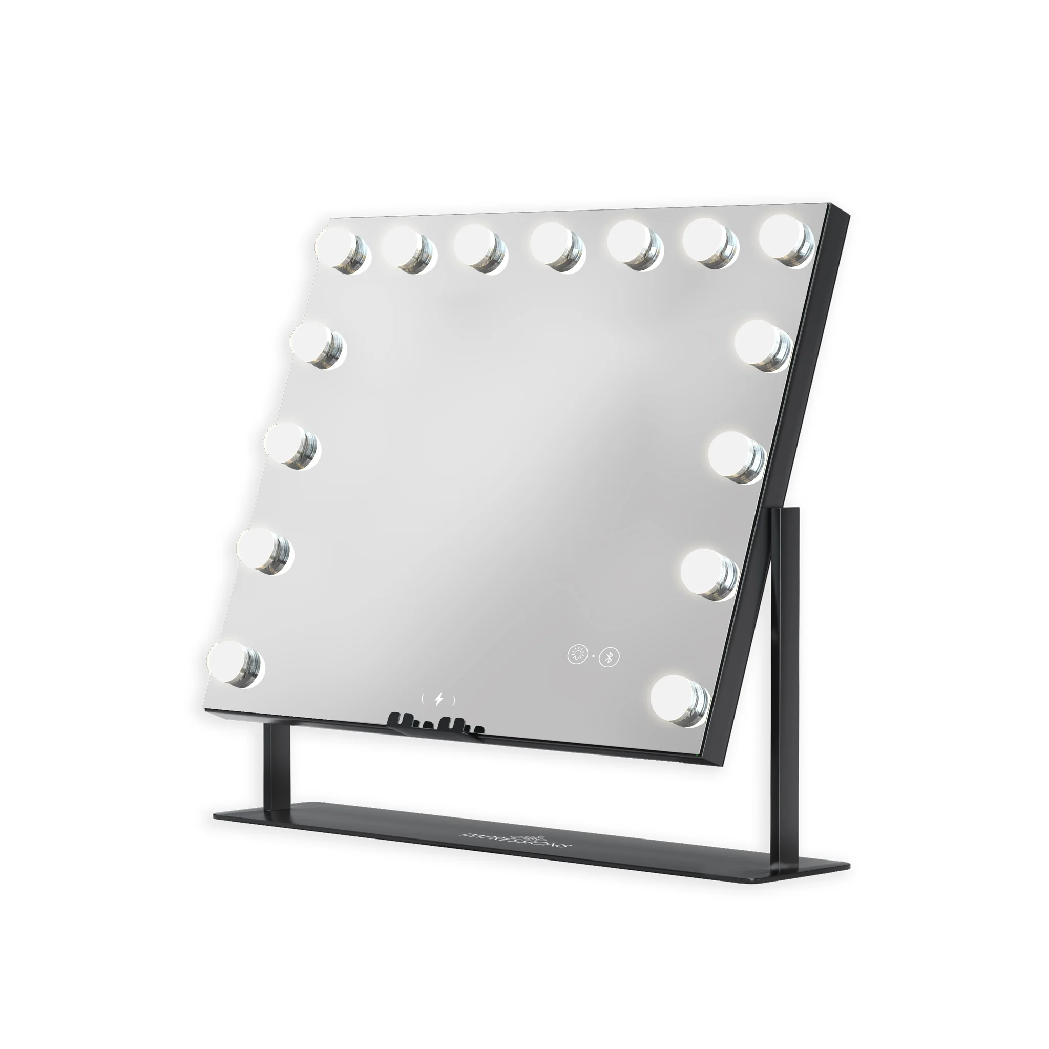 Gilded Tri-Tone LED Makeup Mirror W/ Bluetooth Speakers - Image 2