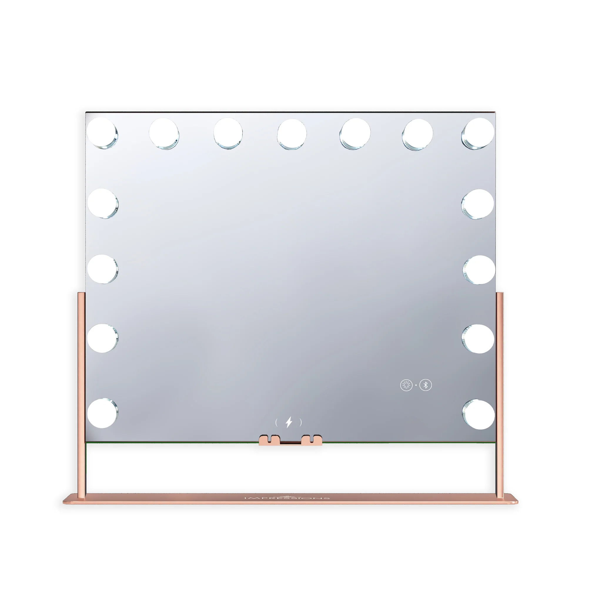 Gilded Tri-Tone LED Makeup Mirror W/ Bluetooth Speakers - Image 7