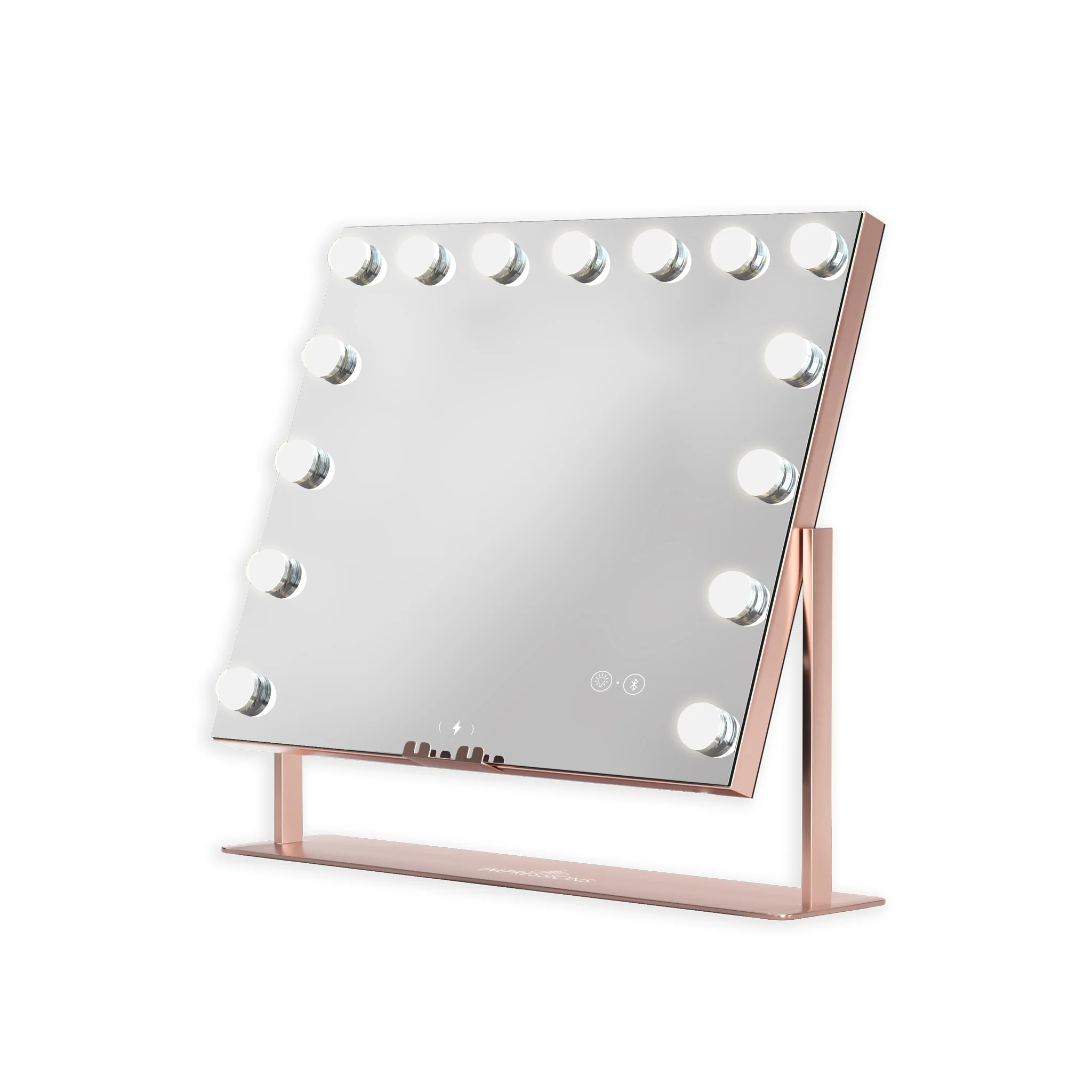 Gilded Tri-Tone LED Makeup Mirror W/ Bluetooth Speakers - Image 8