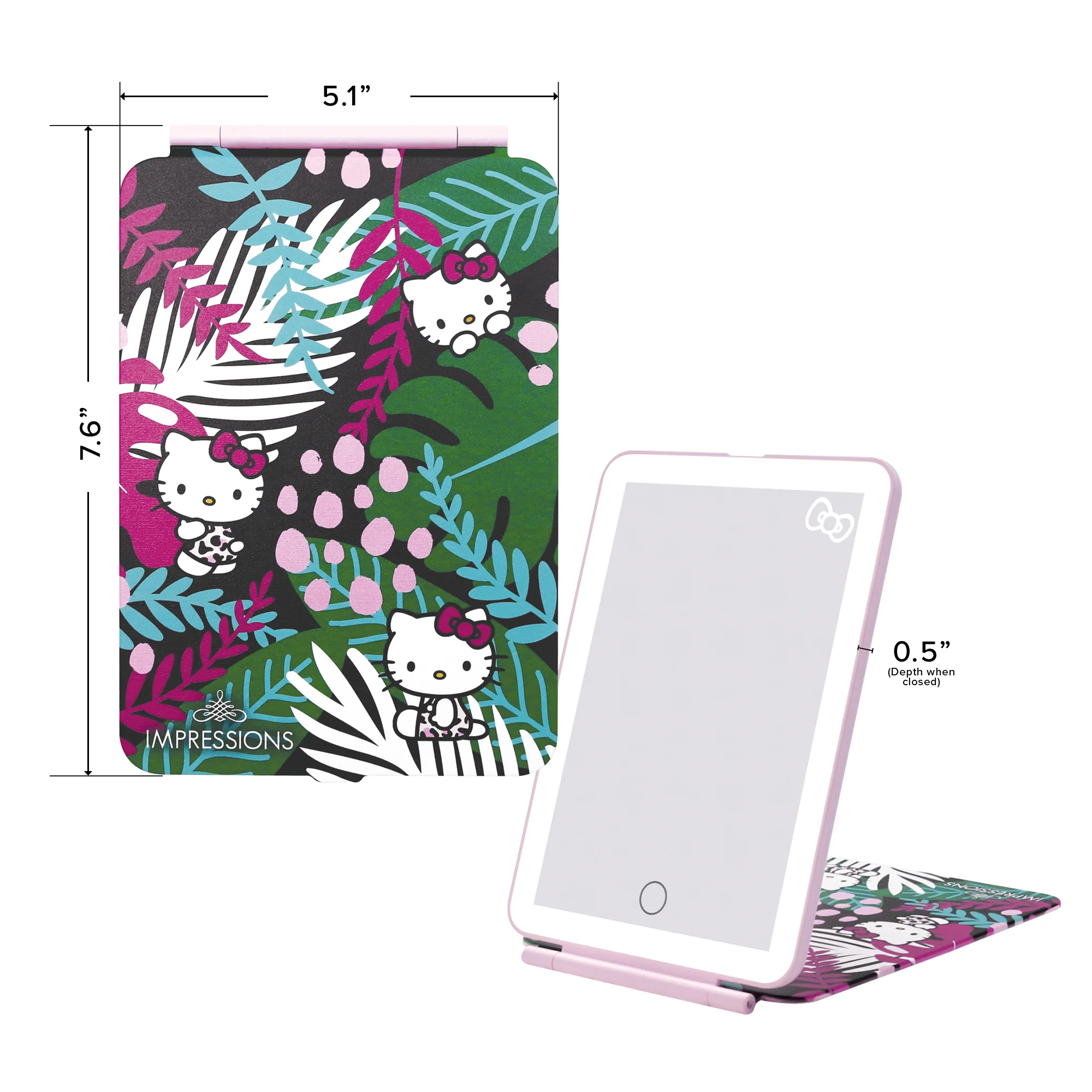 Hello Kitty (Animal) Touch Pad Mini Tri-Tone LED Makeup Mirror - Image 9