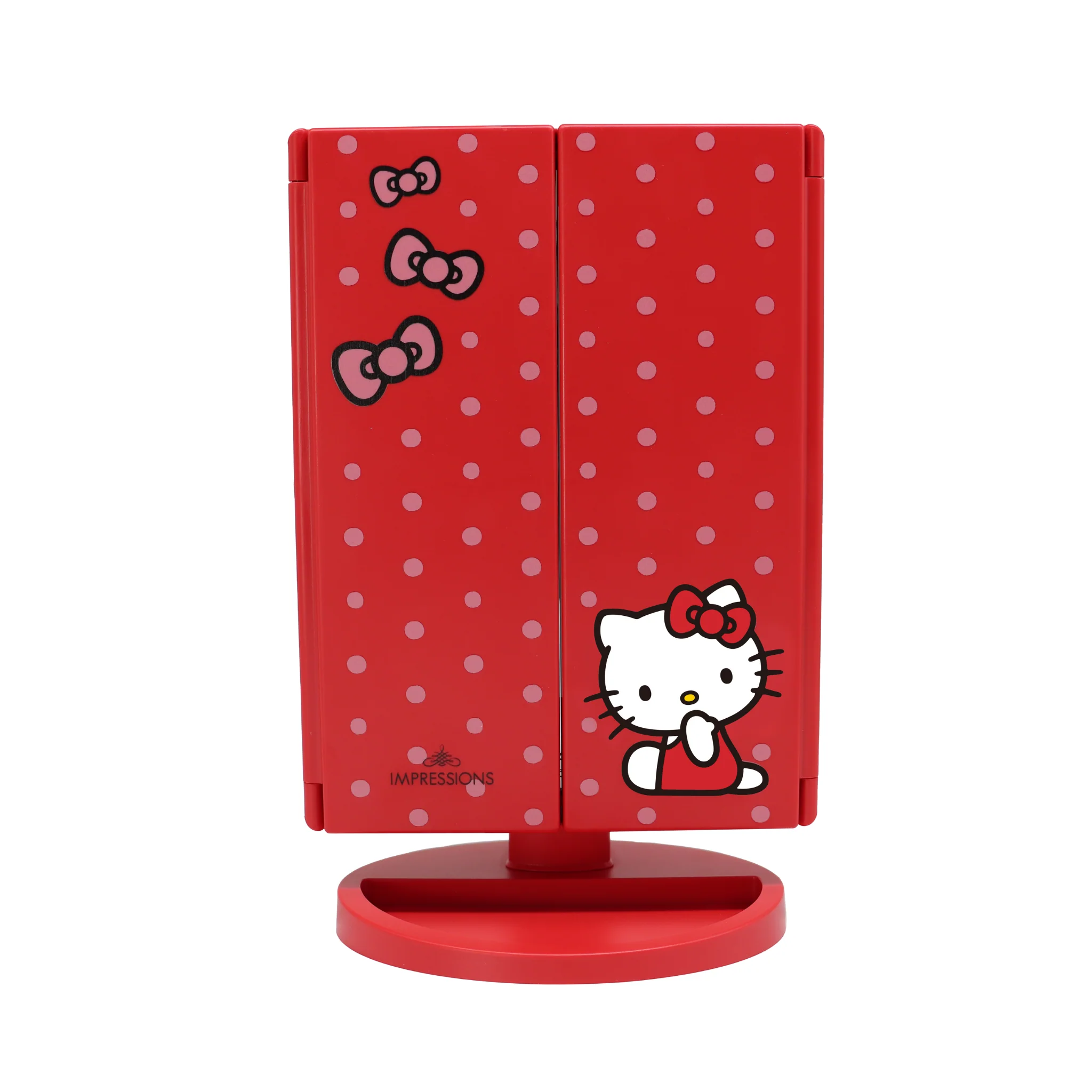 Hello Kitty®️ Bows Trifold LED Makeup Mirror