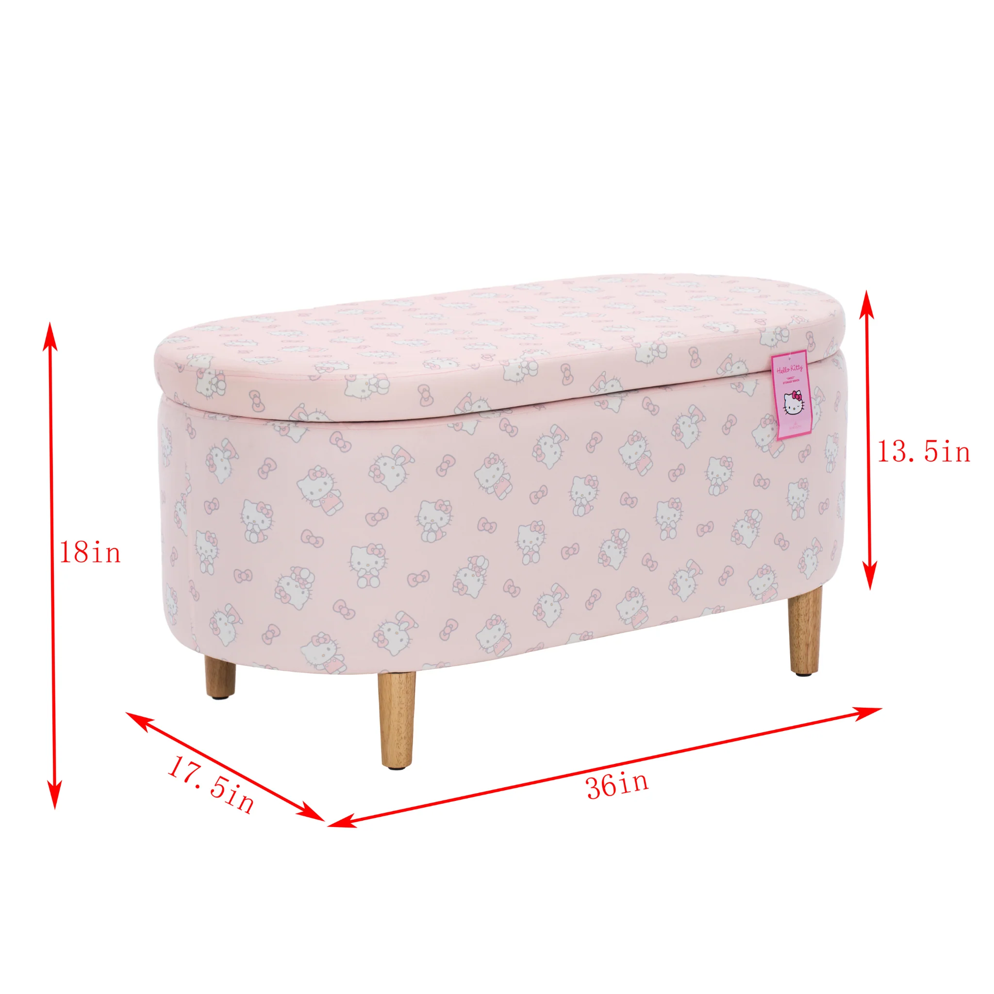 Hello Kitty® SWEET Storage Bench - Image 3