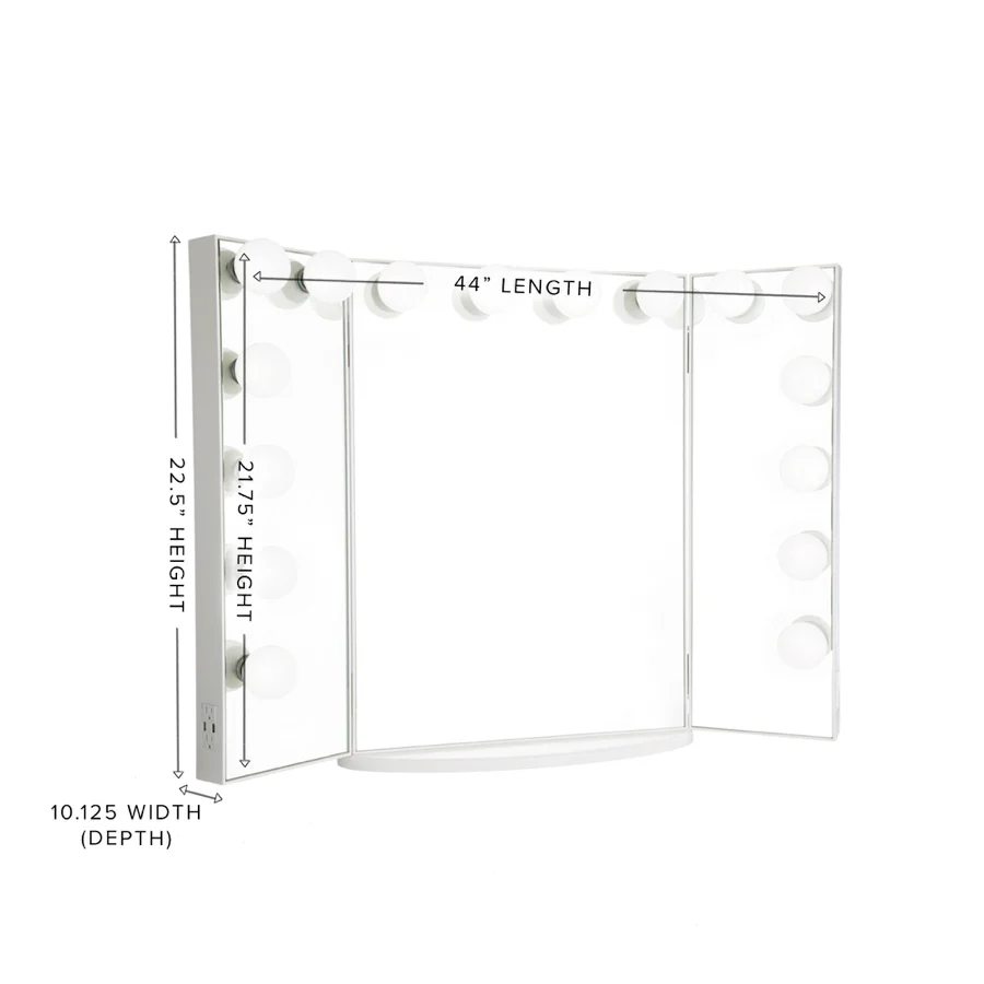 Hollywood Glow® Pro Trifold Vanity Mirror - Image 2