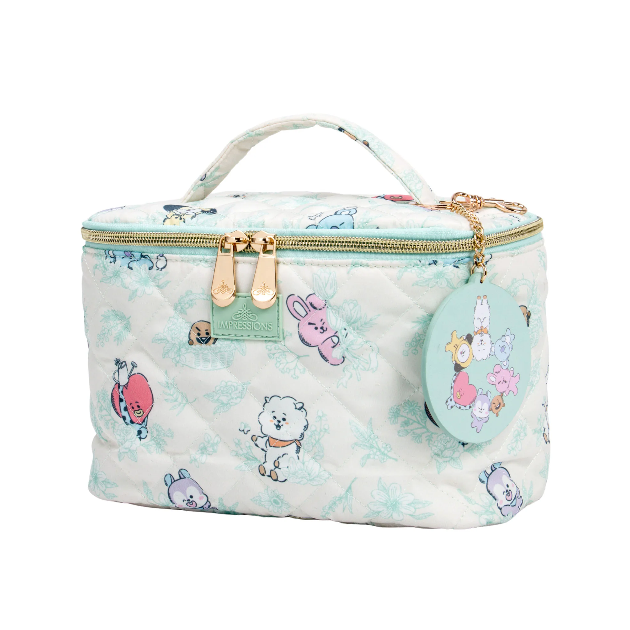 Impressions Vanity with BT21 Quilted Train Case w/ Mirror Keychain - Image 3