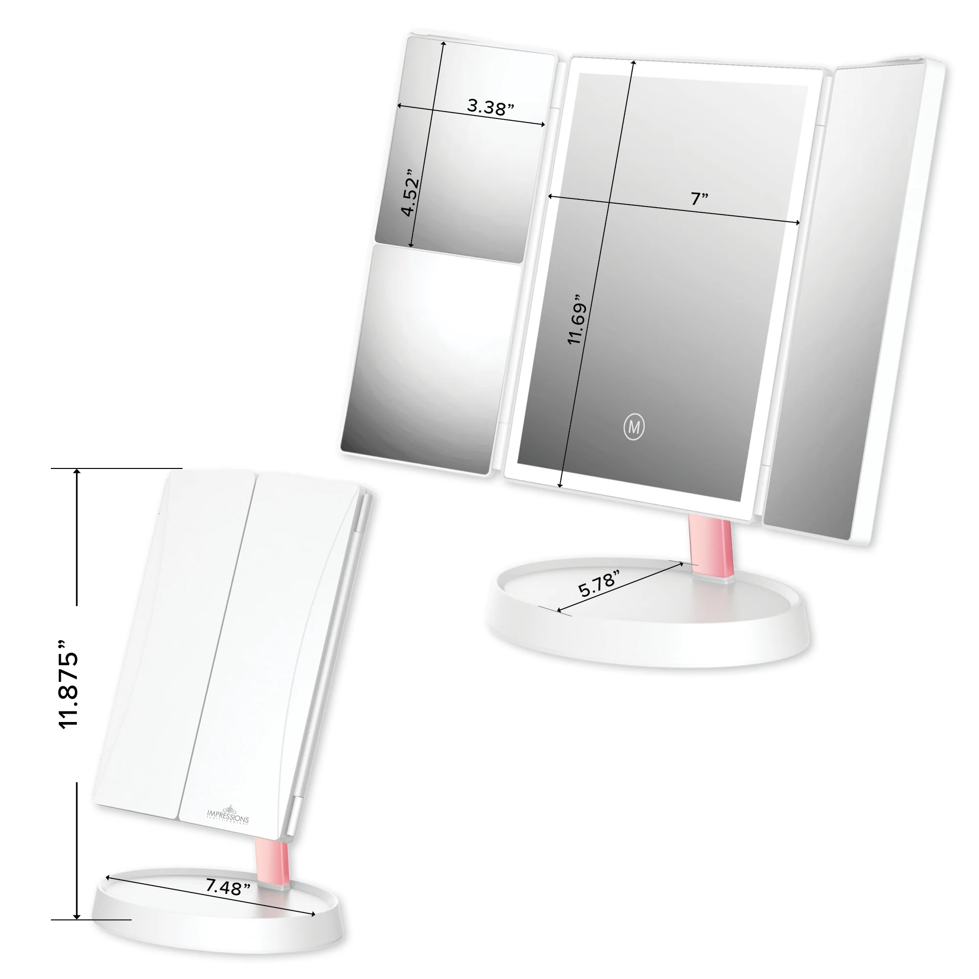 Infinity Trifold LED Makeup Mirror - Image 6
