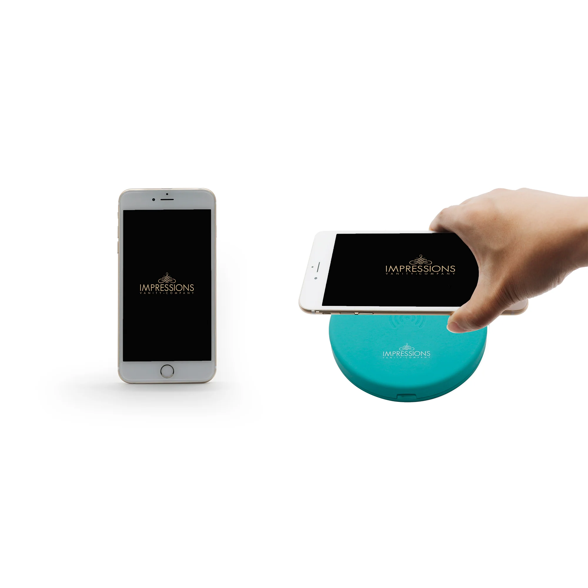 Jasmine Compact Mirror with Wireless Power Bank Charging Base - Image 8