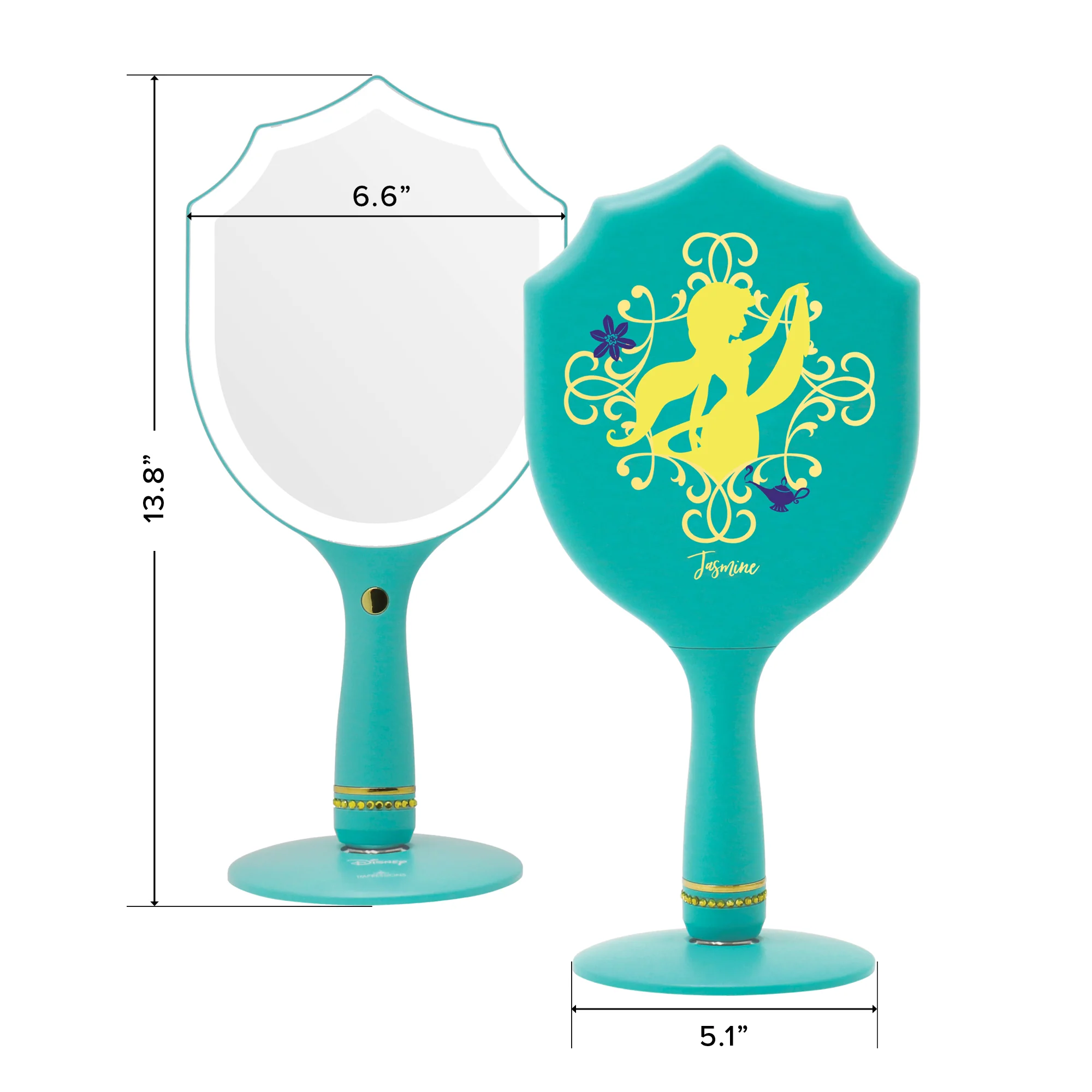 Jasmine LED Handheld Makeup Mirror With Standing Base - Image 6