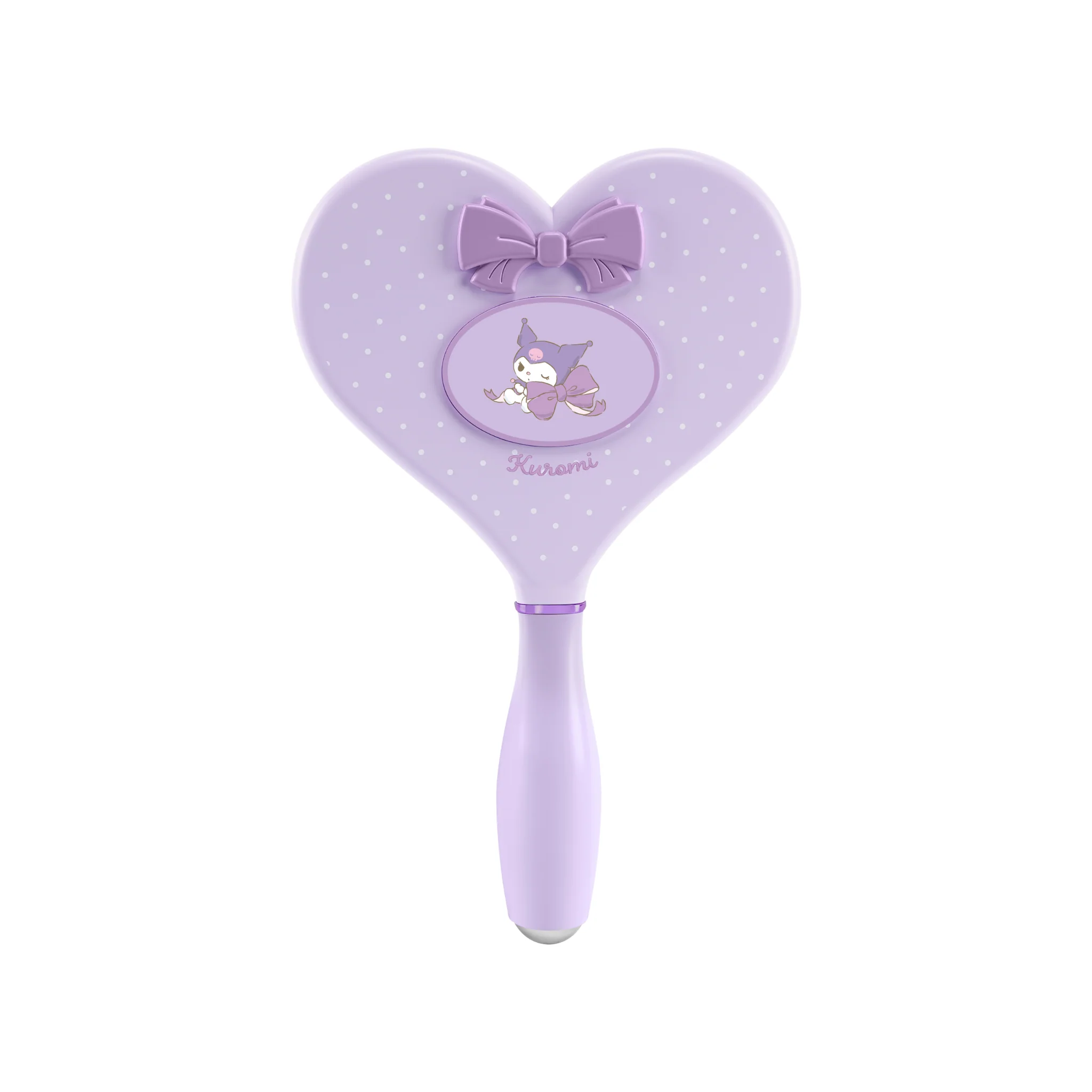 Kuromi™ "Lovely Ribbon" Heart Handheld Makeup Mirror with Standing Base - Image 4