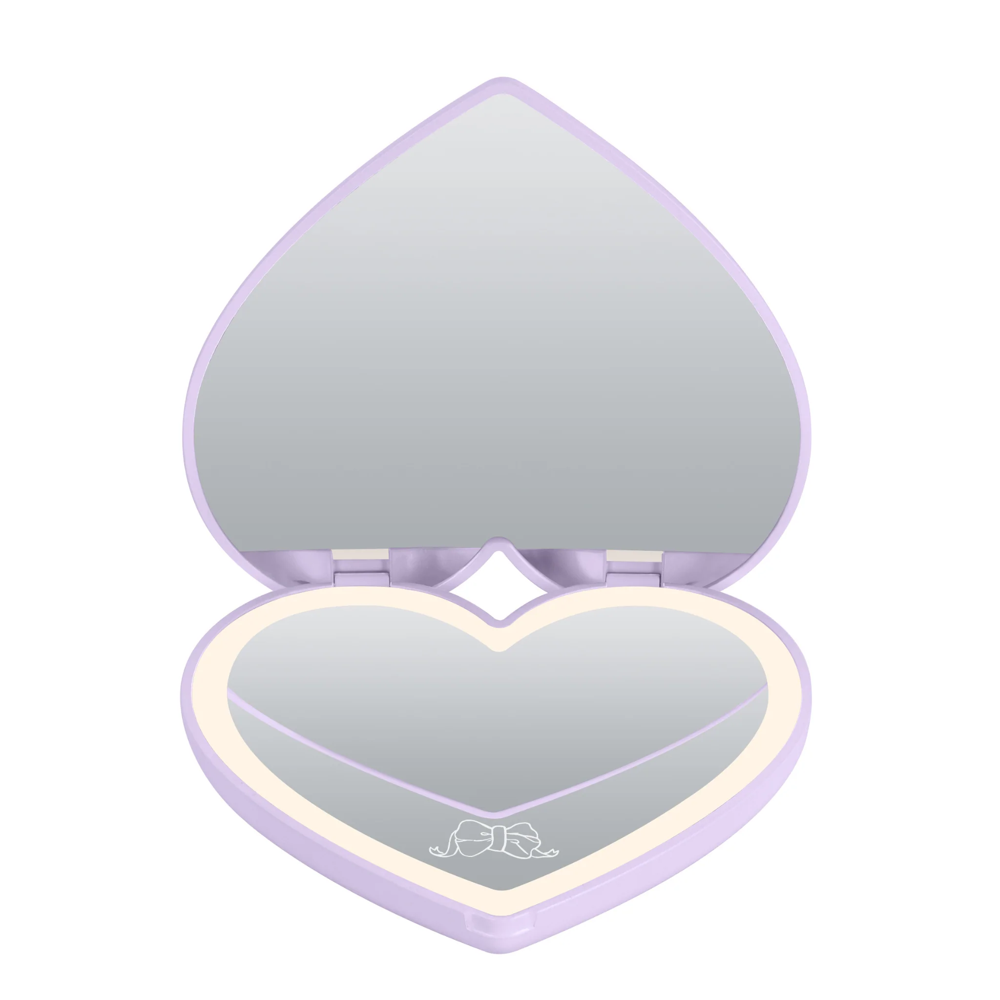 Kuromi™ “Lovely Ribbon” LED Heart Compact Mirror - Image 2