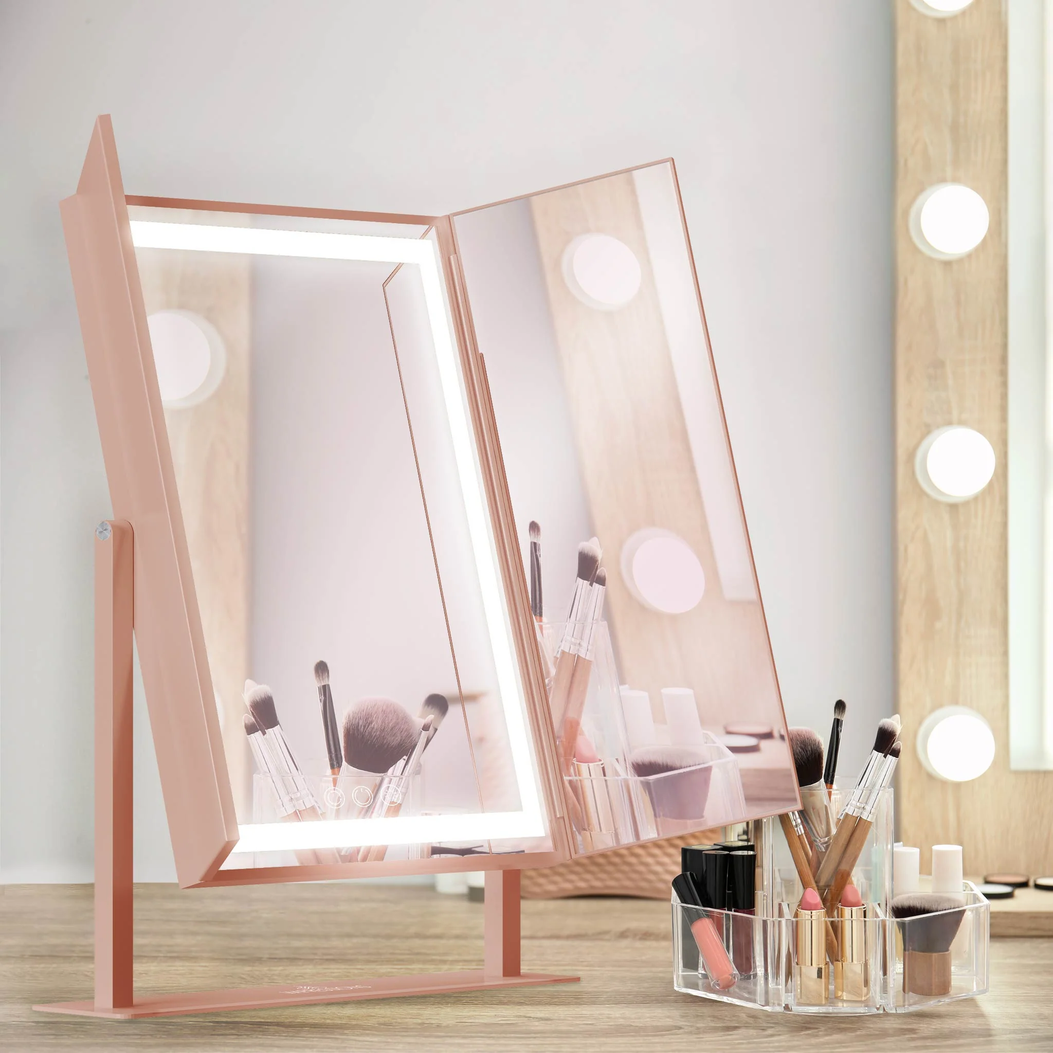 Lavish Trifold LED Tri-Tone Makeup Mirror - Image 17