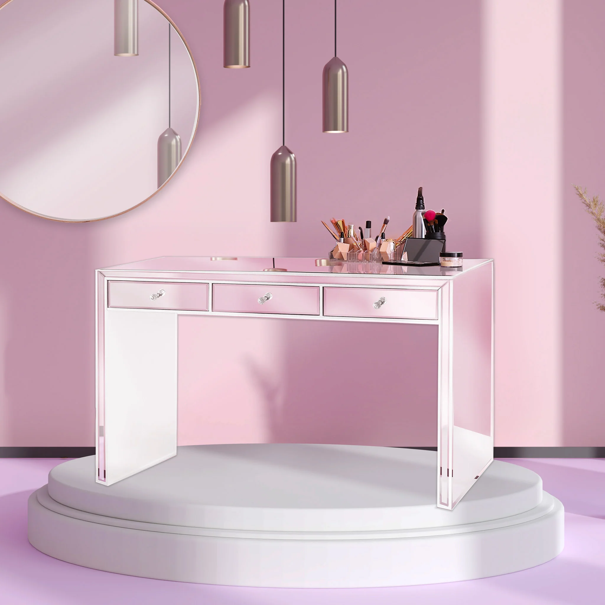 Leah Premium Mirrored Vanity Table - Image 3