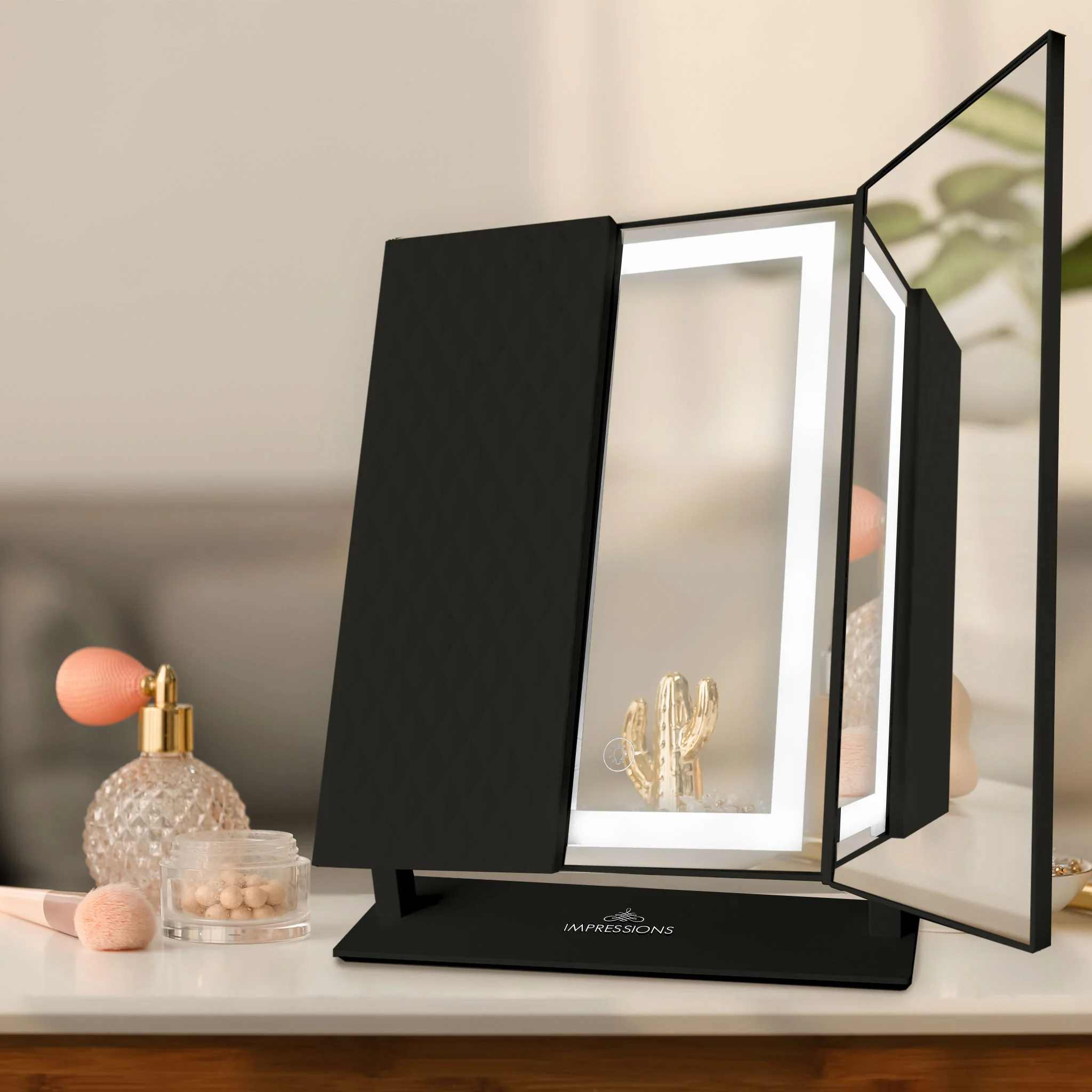 Luxury Trifold LED Tri-Tone Makeup Mirror - Image 11