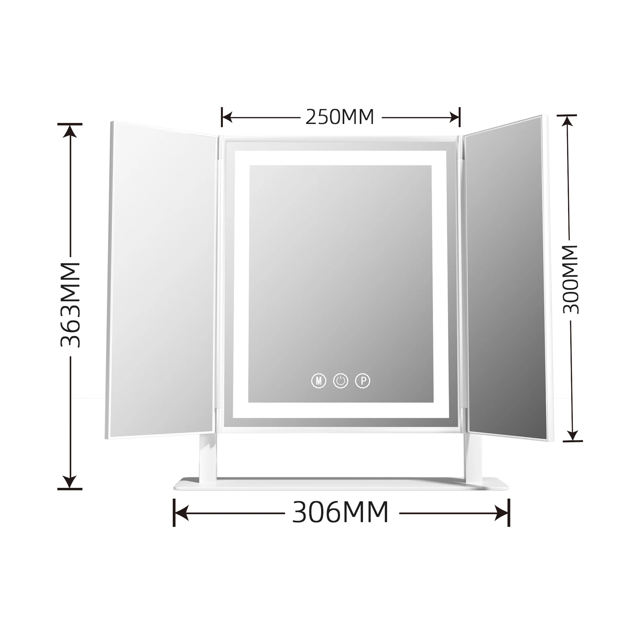 Luxury Trifold LED Tri-Tone Makeup Mirror - Image 5