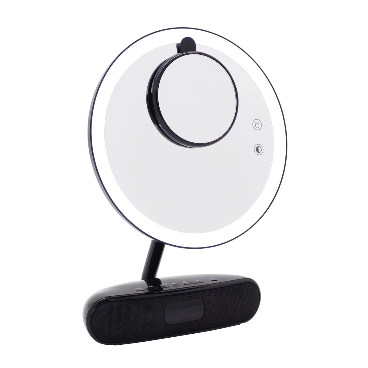 Melody 9-inch Round Duotone Makeup Mirror with Bluetooth Speakers - Image 11