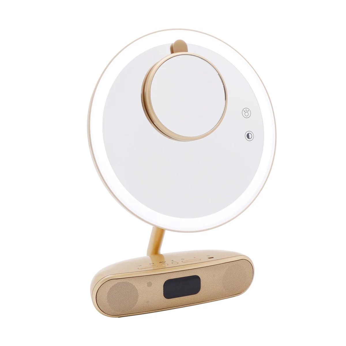 Melody 9-inch Round Duotone Makeup Mirror with Bluetooth Speakers - Image 6