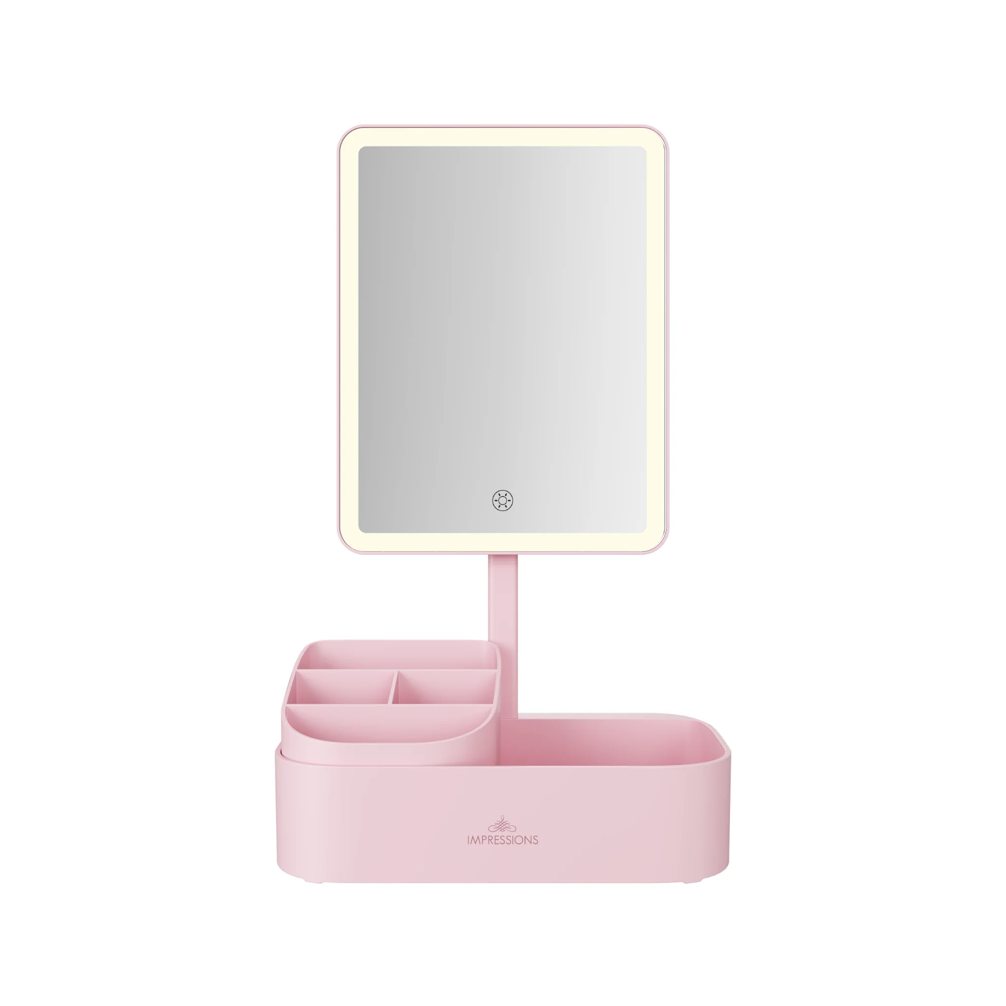 Pure Tri-Tone LED Makeup Mirror With Organizer - Image 11