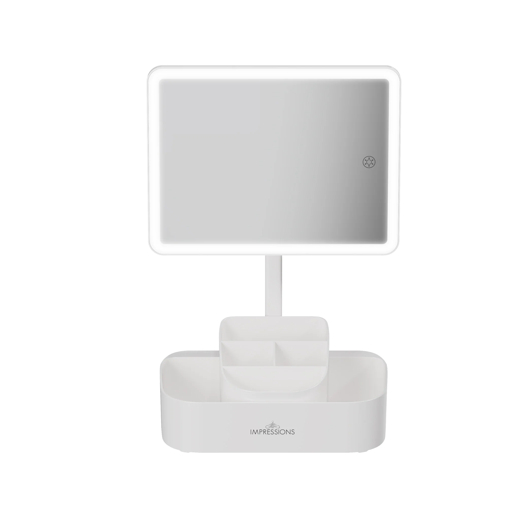 Pure Tri-Tone LED Makeup Mirror With Organizer - Image 3