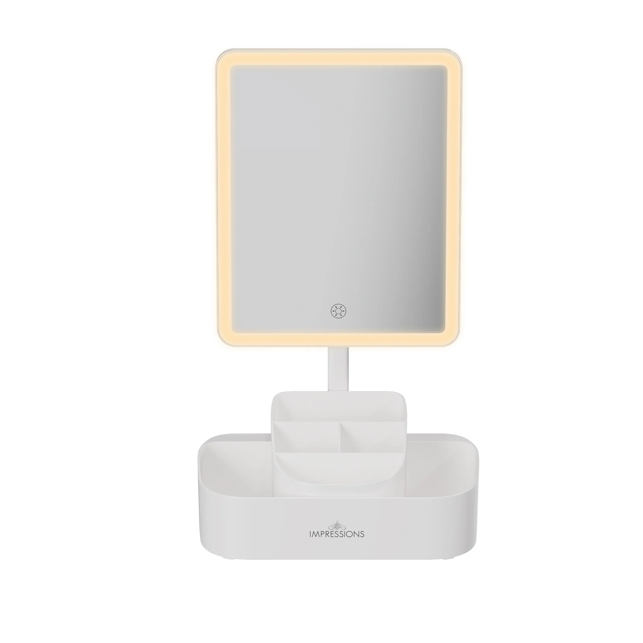 Pure Tri-Tone LED Makeup Mirror With Organizer - Image 7