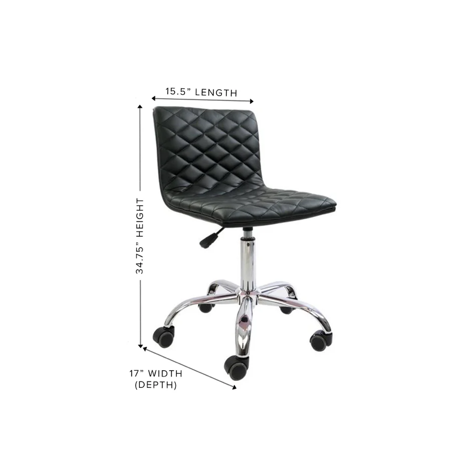 Eliza Diamond Quilted Vanity Chair - Image 3