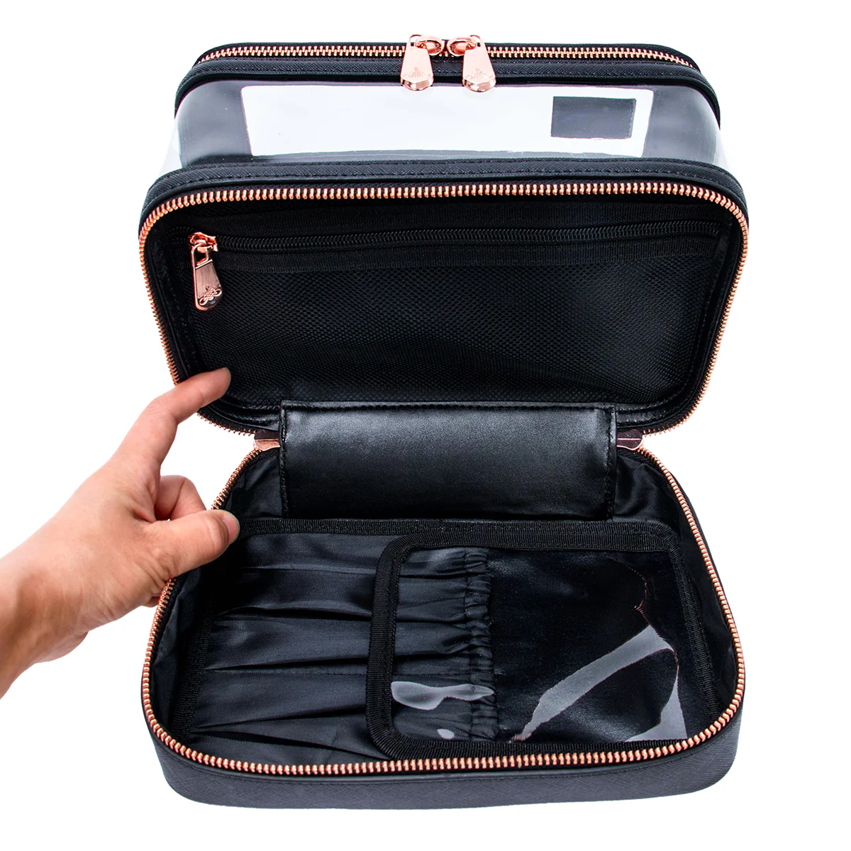 Santorini Train Case with Brush Holder - Image 2
