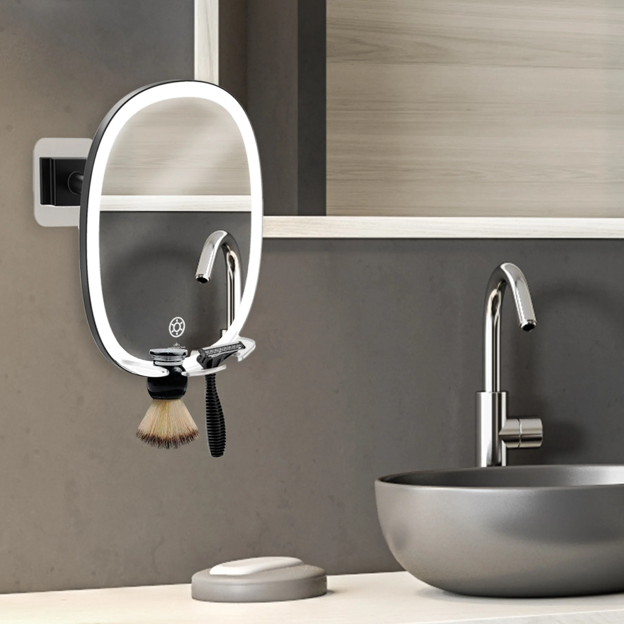 Scaped Tri-Tone LED Fogless Shaving Mirror - Image 3