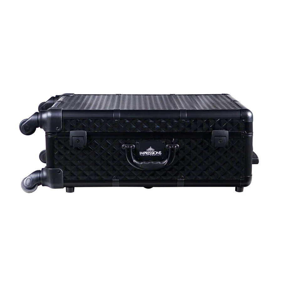 SlayCase® Pro Vanity Travel Train Case with Stand in Black Studded - Image 2