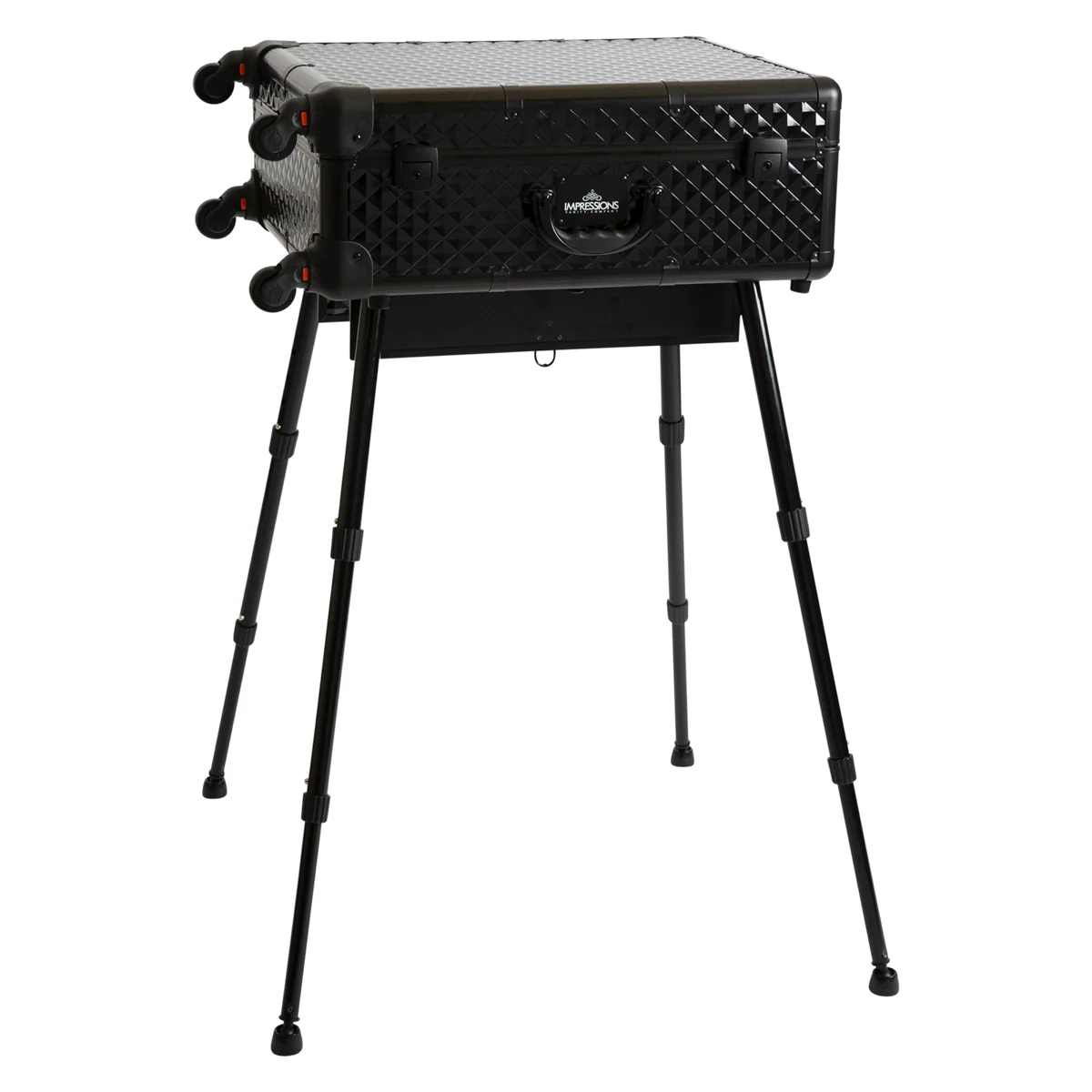 SlayCase® Pro Vanity Travel Train Case with Stand in Black Studded - Image 6