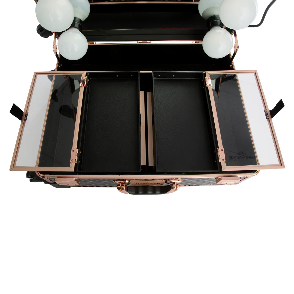 SlayCase® XL Vanity Travel Case in Black & Rose Gold Studded - Image 10