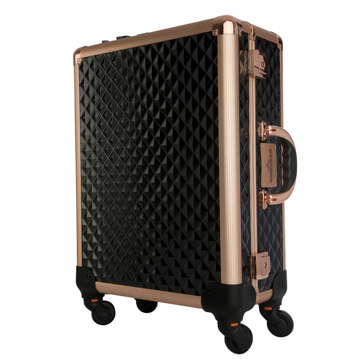 SlayCase® XL Vanity Travel Case in Black & Rose Gold Studded - Image 3