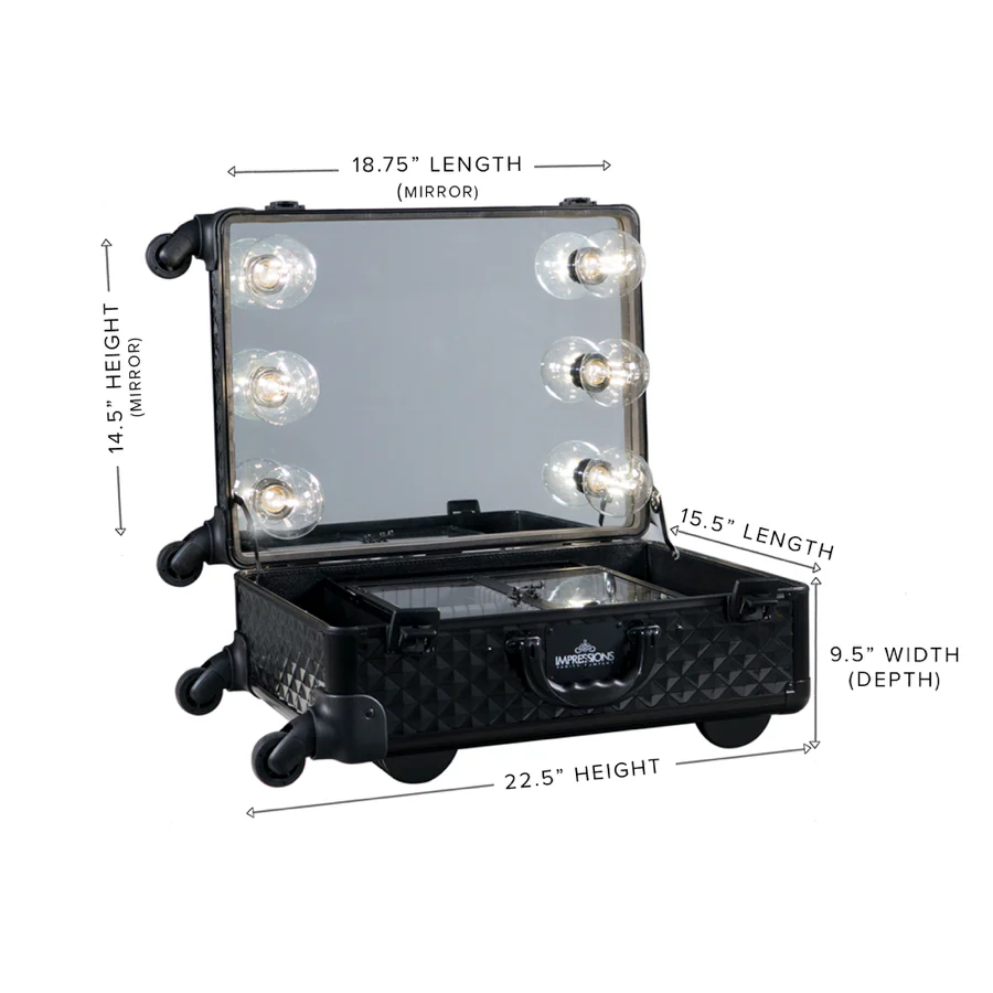 SlayCase® XL Vanity Travel Train Case in Black Studded - Image 6