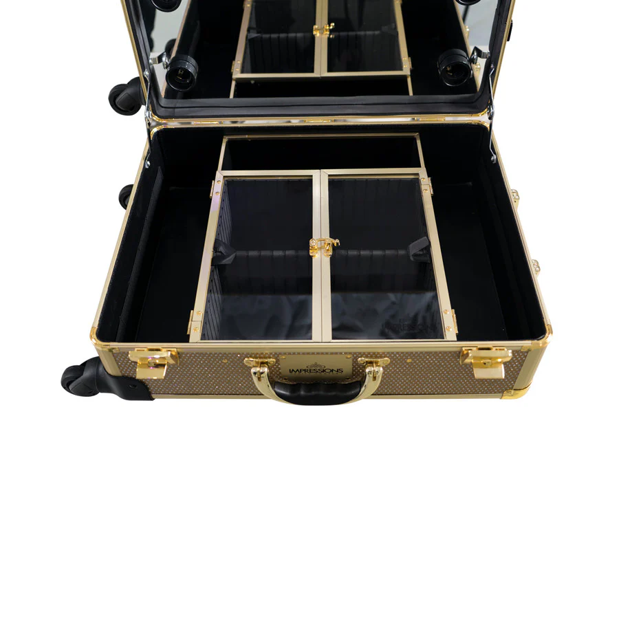 SlayCase® XL Vanity Travel Train Case in Charcoal Studded - Image 4