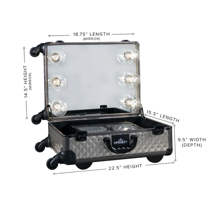 SlayCase® XL Vanity Travel Train Case in Charcoal Studded - Image 5