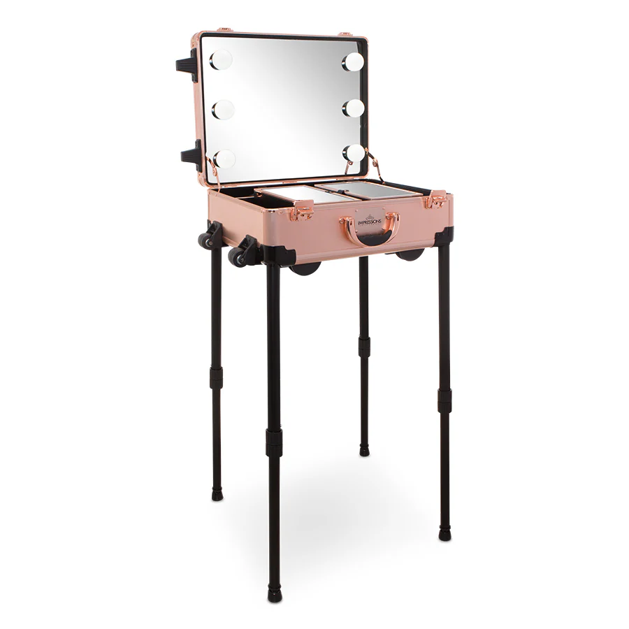 SlayCase® XLS Vanity Travel Case with Stand in Rose Gold Bling - Image 11