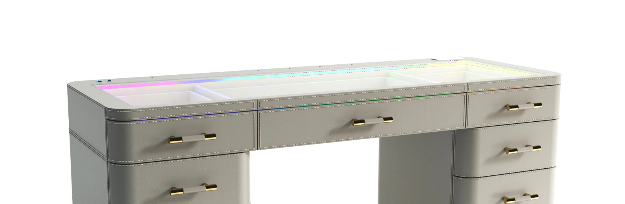 SlayStation® Maison Premium Vanity Table w/ RGB Light + Vanity Mirror Bundle - Image 7