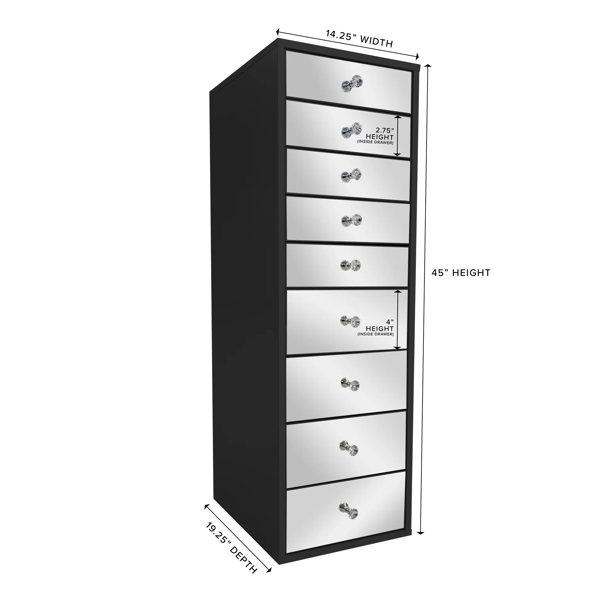 SlayStation® Mirrored 9-Drawers Vanity Storage Unit - Image 7