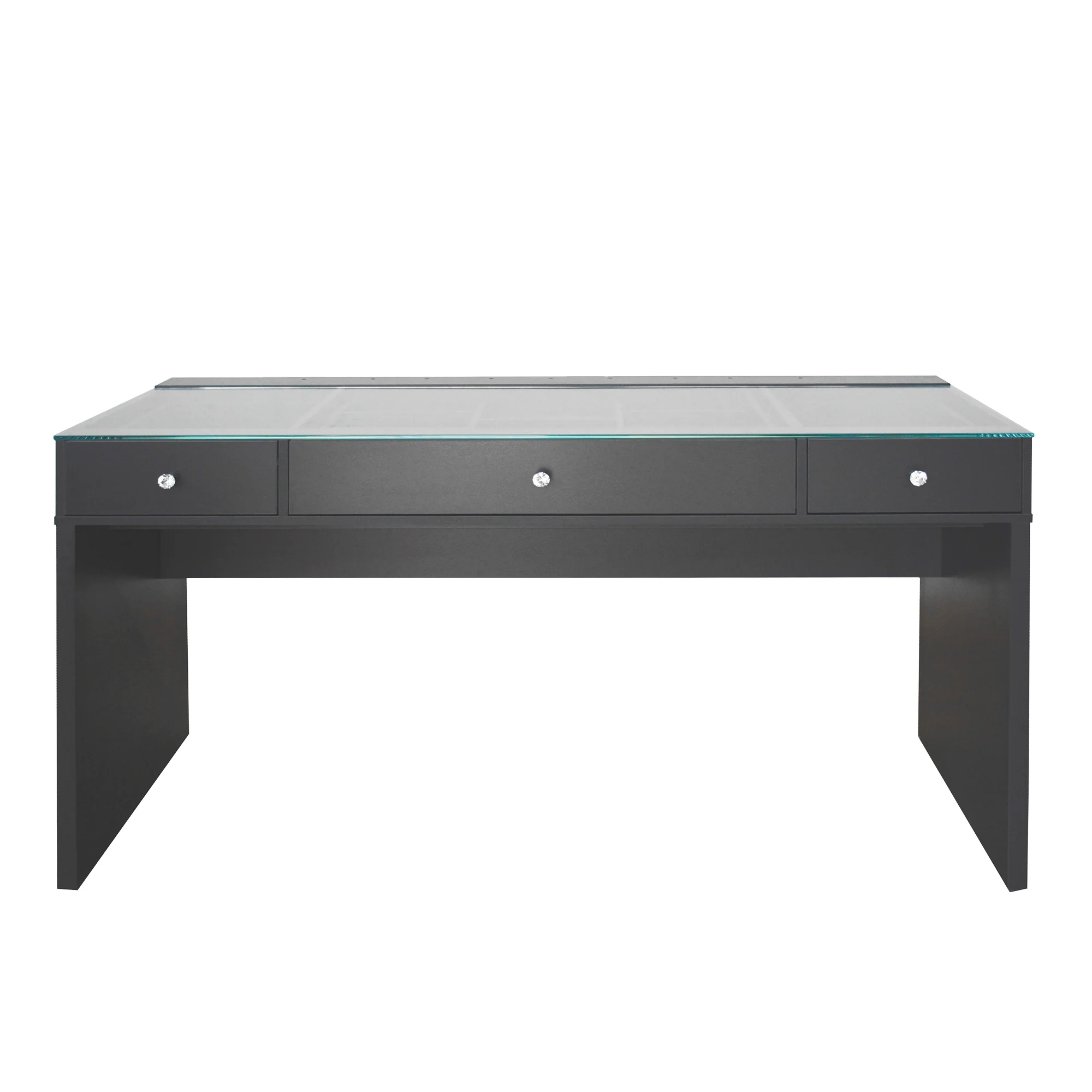 SlayStation Naomi Vanity Table with Glass Tabletop + 4 Drawer Units Bundle - Image 15