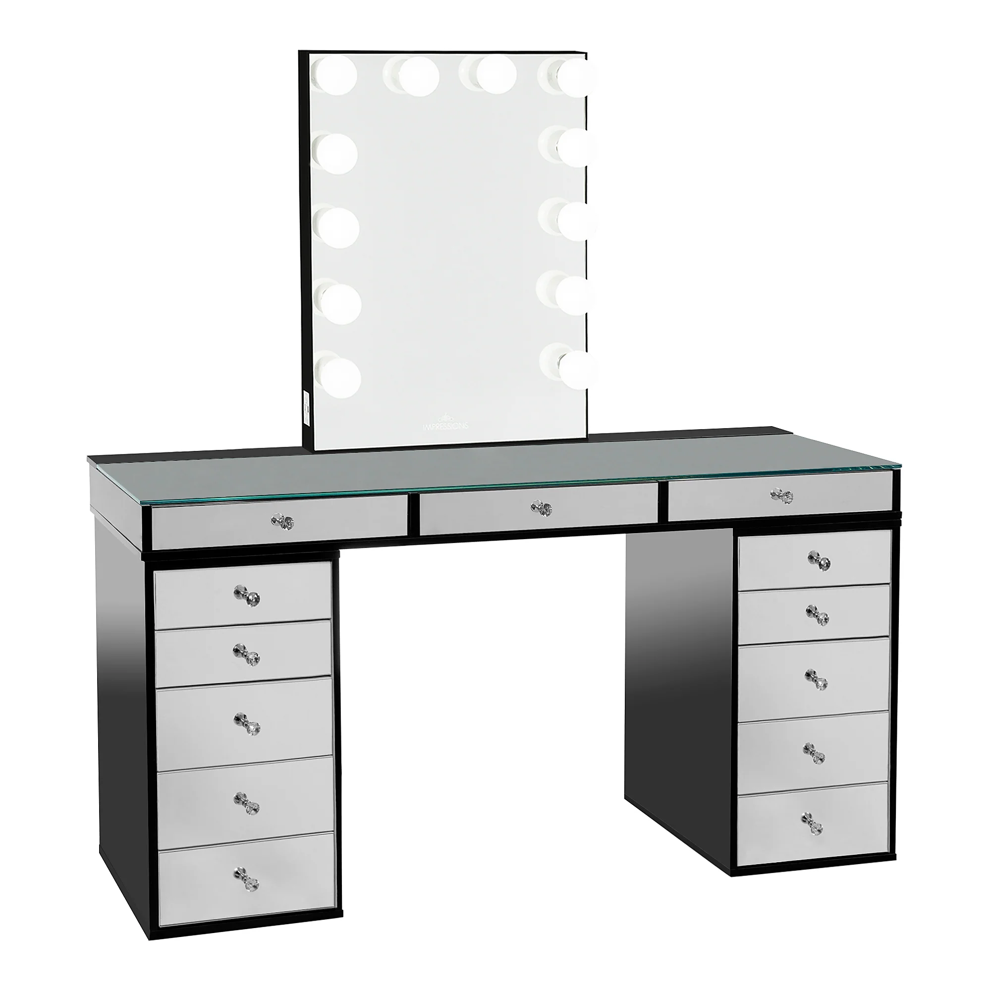SlayStation® Pro 2.0 Mirrored Tabletop + Vanity Mirror + 5 Drawer Units Bundle - Image 16